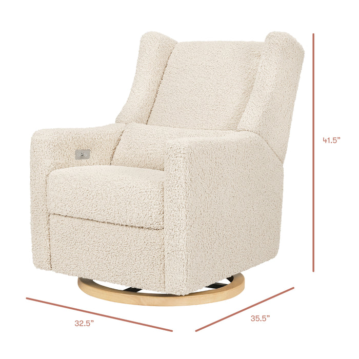 Babyletto Kiwi Electronic Recliner and Swivel Glider in Teddy Loop with USB port
