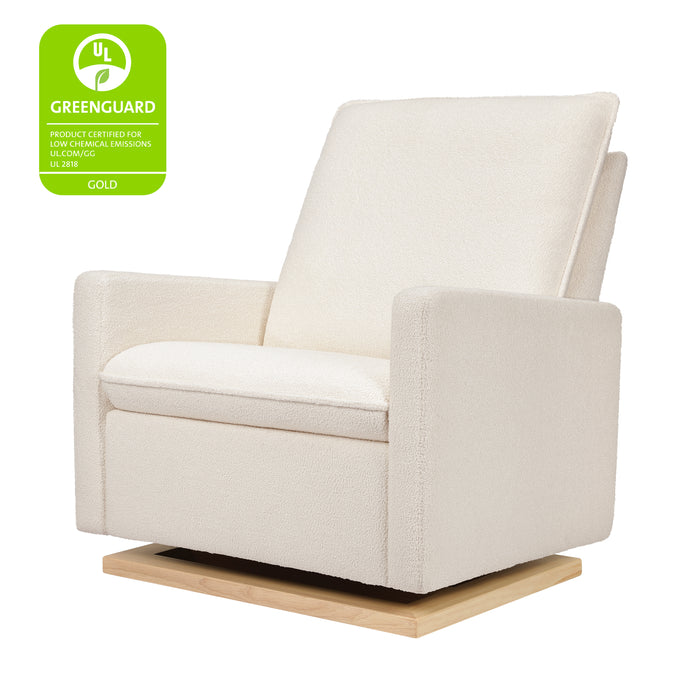 Babyletto Cali Pillowback Chair and a Half Glider in Chantilly Fleece w/ Light Wood Base