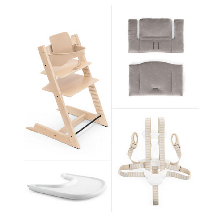 Stokke® Tripp Trapp® High Chair Complete- Natural with Into the Deep Cushion