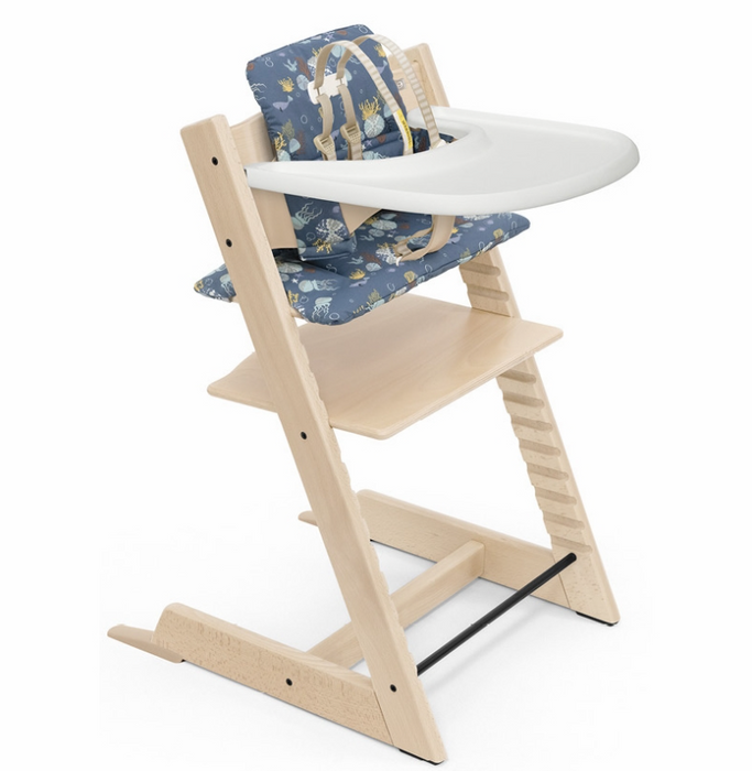 Stokke® Tripp Trapp® High Chair Complete- Natural with Into the Deep Cushion