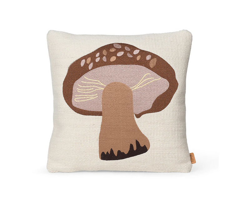 Ferm Living Kids Forest Embroidered Cushion Porcini