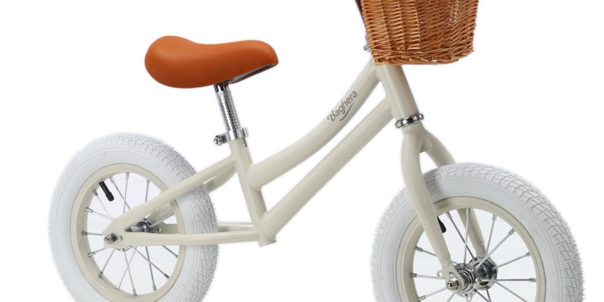 Vintage balance bike with discount basket