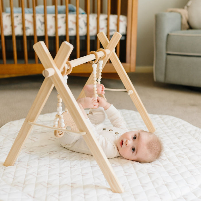 Poppyseed Play Wooden Baby Gym | Natural Frame