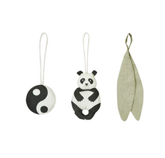 Lorena Canals Set of 3 Rattle Toy Hangers - Panda