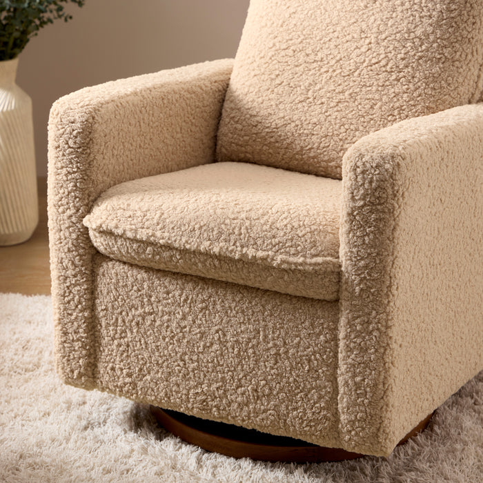 Babyletto Cali Pillowback Swivel Glider in Shearling