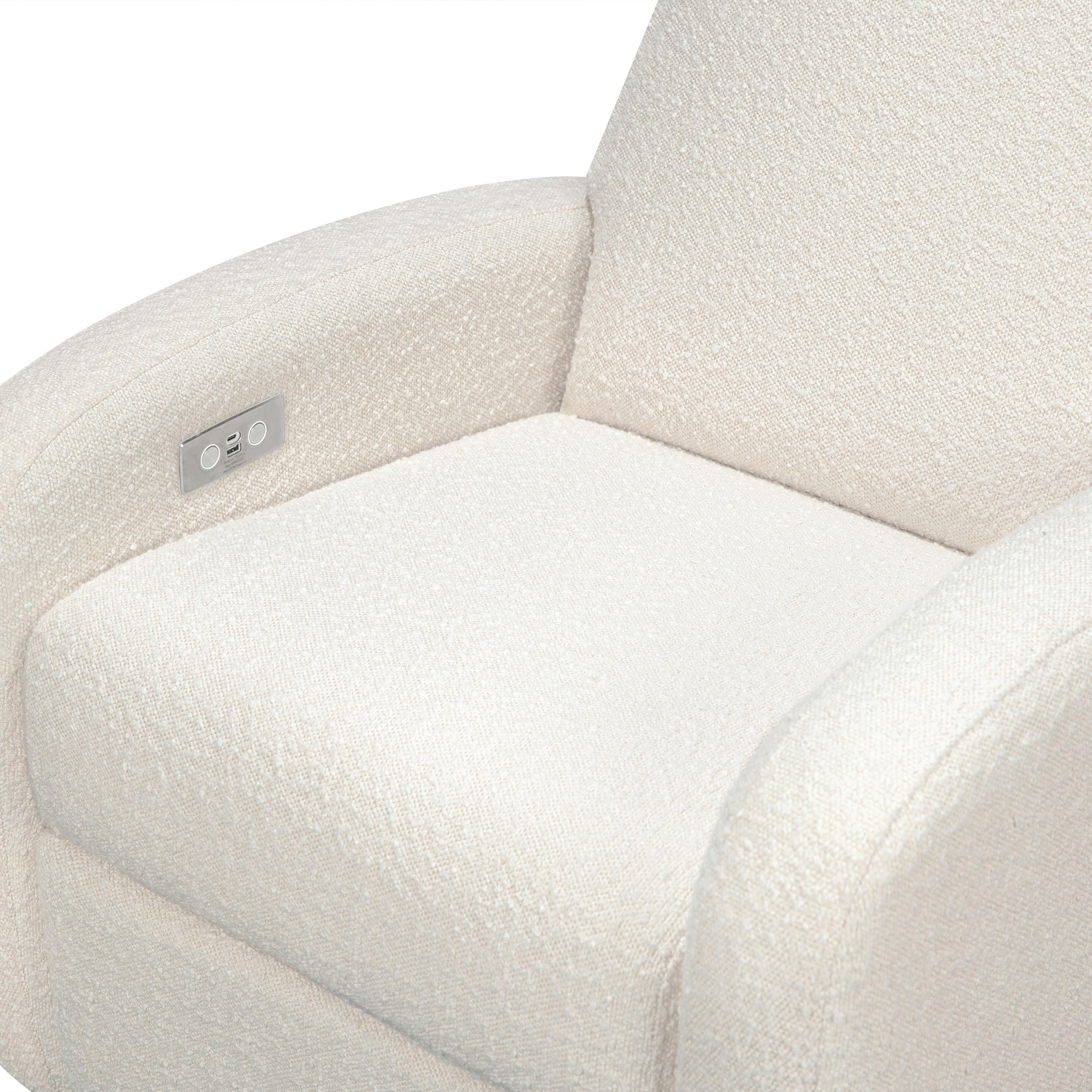 Babyletto Nami Electronic Recliner & Swivel Glider with USB Port | Boucle with Light Base
