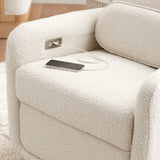 Ubabub Arc Electronic Recliner and Swivel Glider in Boucle with USB Port