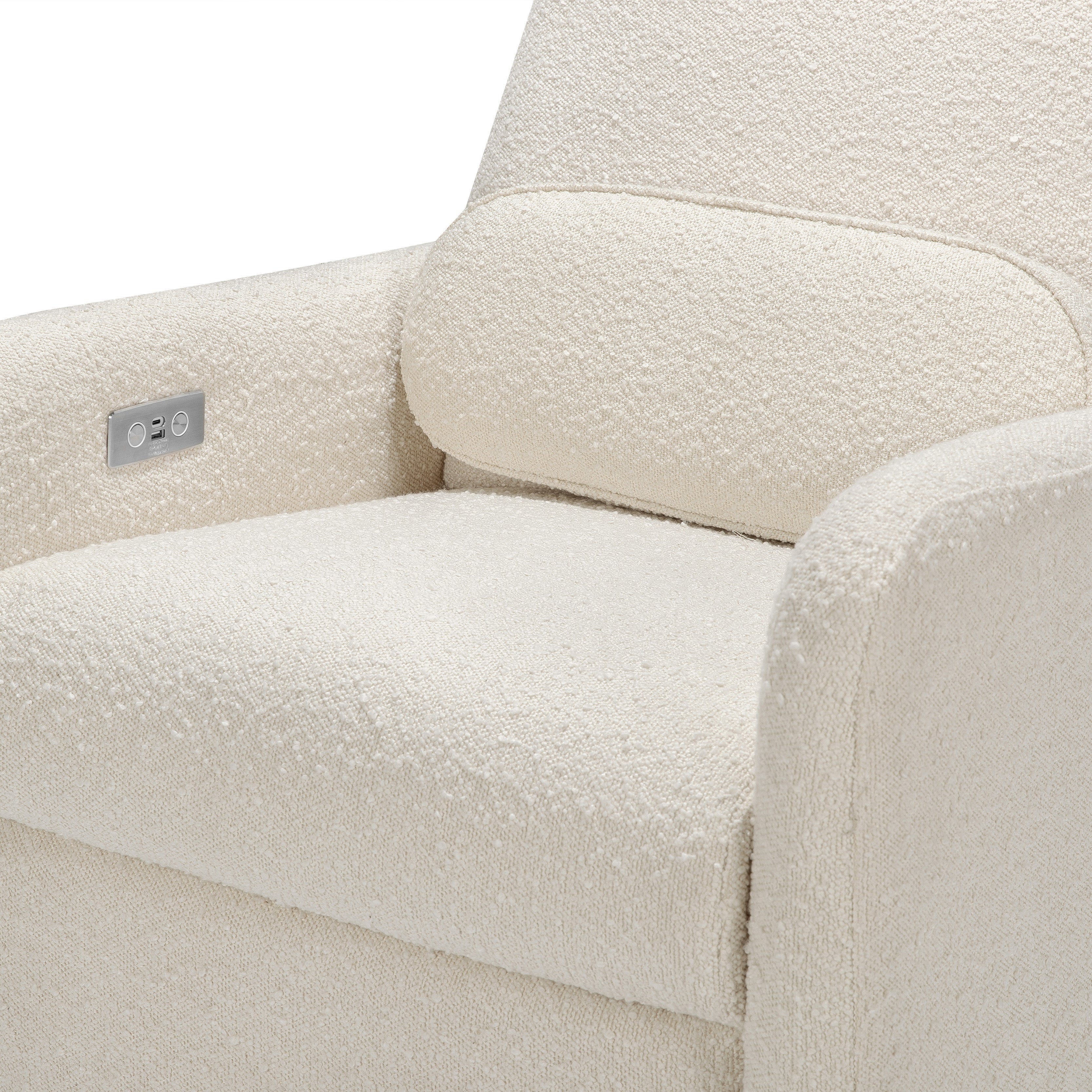 Ubabub Arc Electronic Recliner and Swivel Glider in Boucle with USB Port