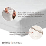 Babyletto Pure Core Mini Crib Mattress | Hybrid Quilted Waterproof Cover | Lightweight
