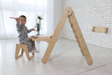 Triangle Ladder with Art Addition – Montessori Climber for Toddlers  – Beige