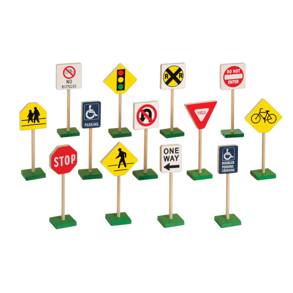 Guidecraft 7" Wooden Traffic Signs