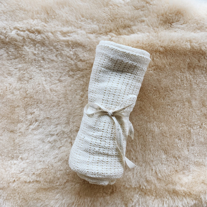 Natural Cotton Baby Blanket - Cream
