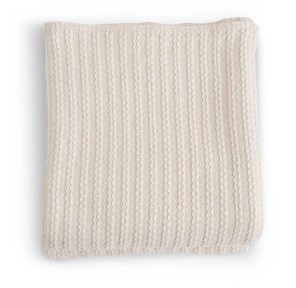 Evangeline Cable Knit Cotton Blanket