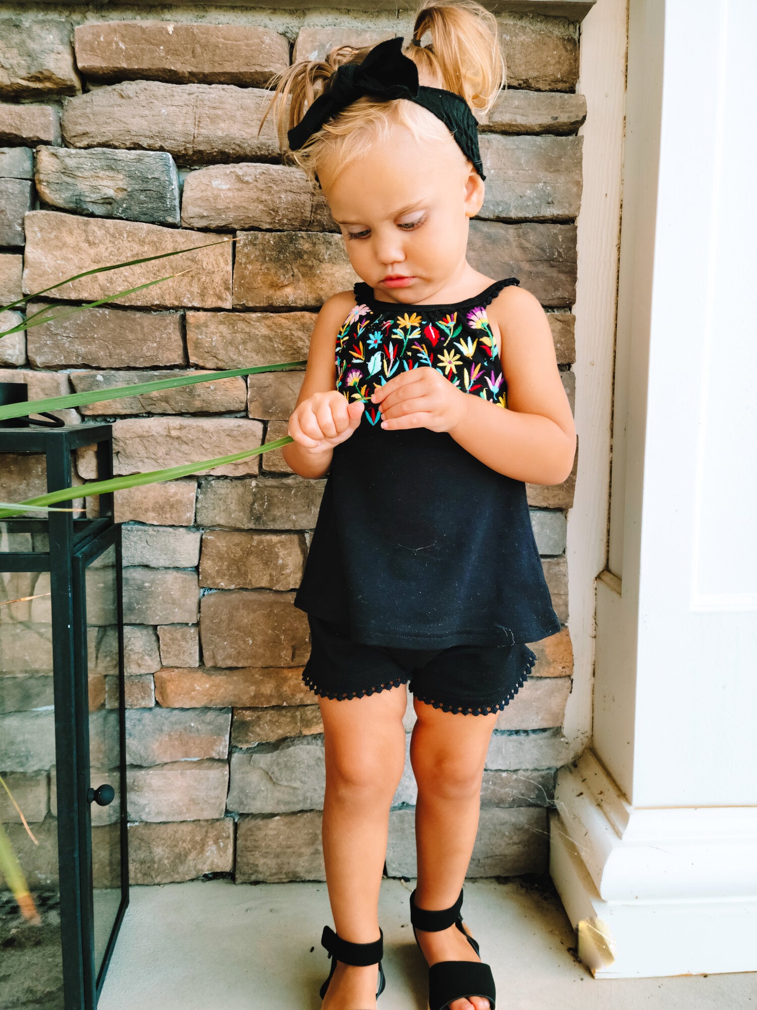 L'ovedbaby Kids' Embroidered Tank & Tap Shorts Set