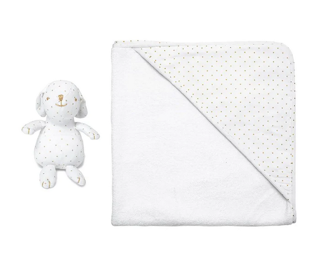 Louelle Hooded Towel and Bunny Gift Set