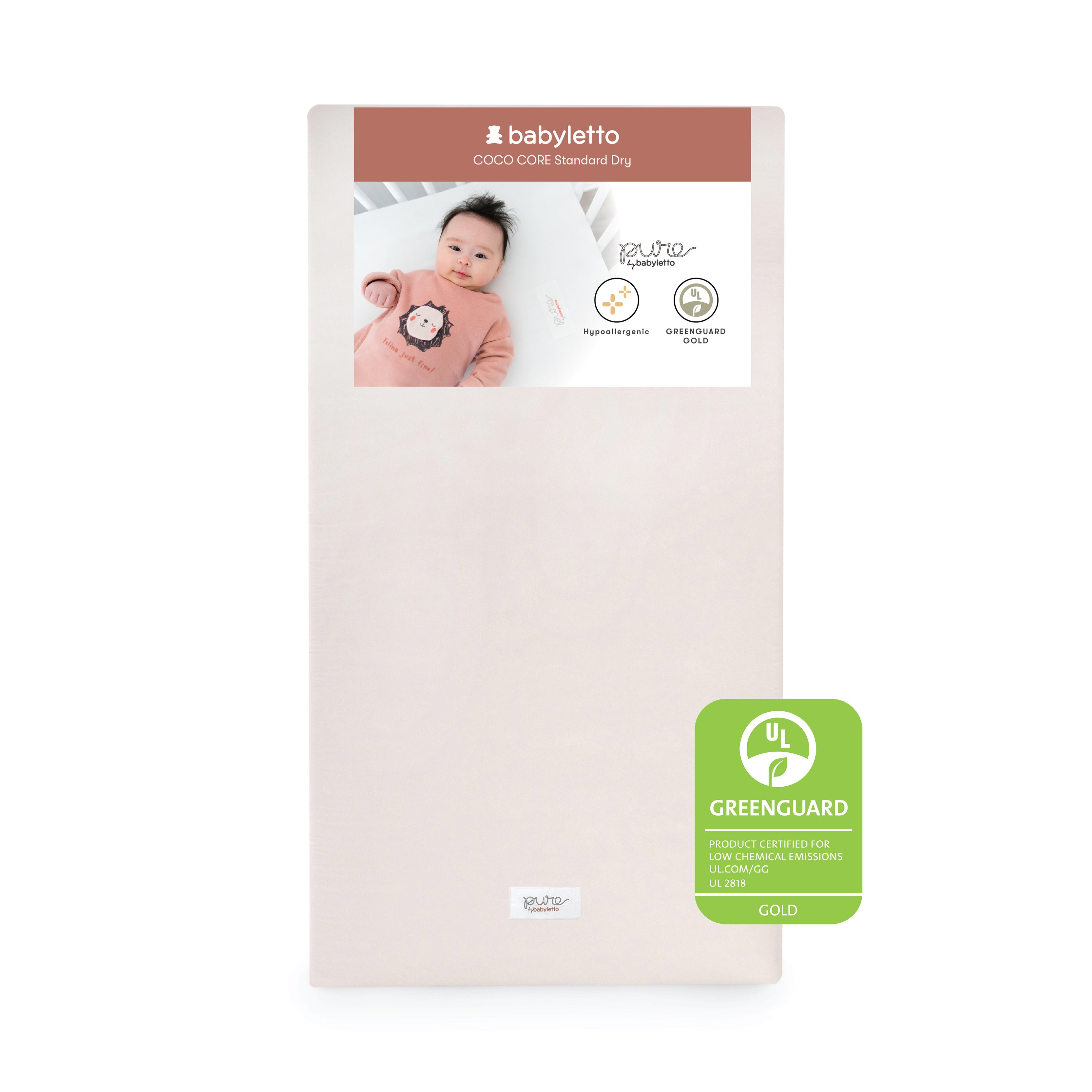 Babyletto Coco Core Crib Mattress | Dry Waterproof Cover | Naturally Firm