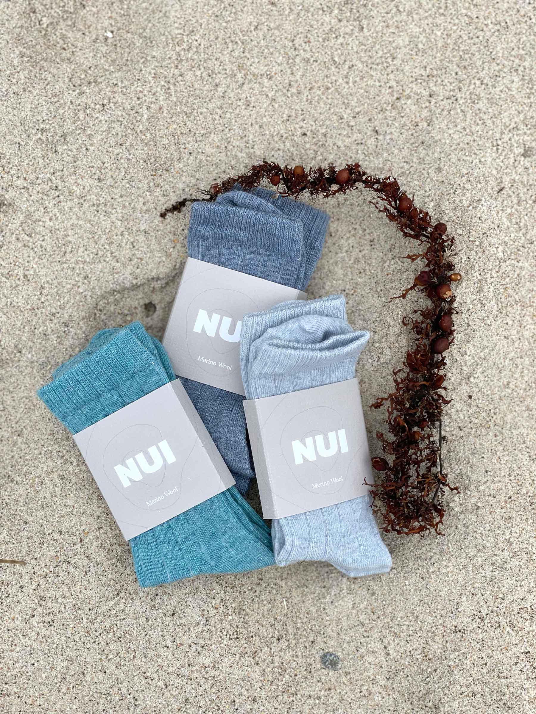 Nui Merino Nature Socks-2 pack-2/3Y