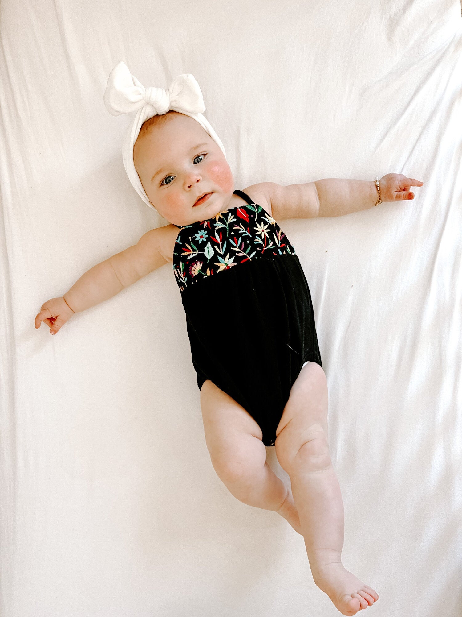 L'ovedbaby Embroidered Criss-Cross Bodysuit