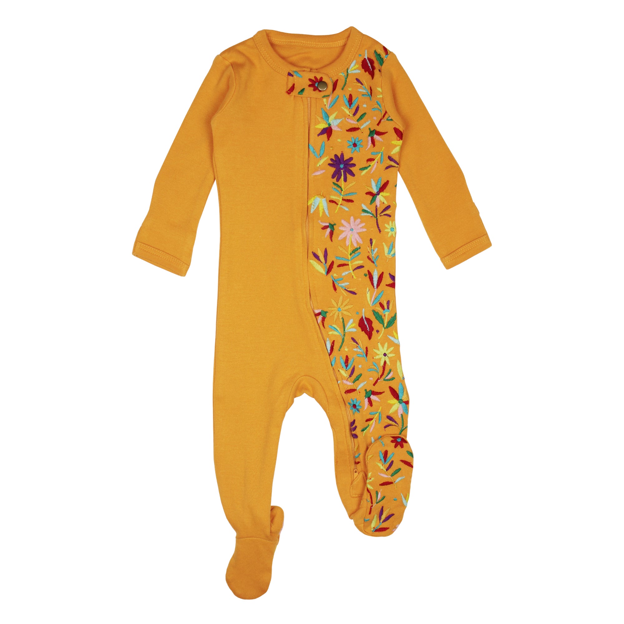 L'ovedbaby Embroidered Zipper Footie