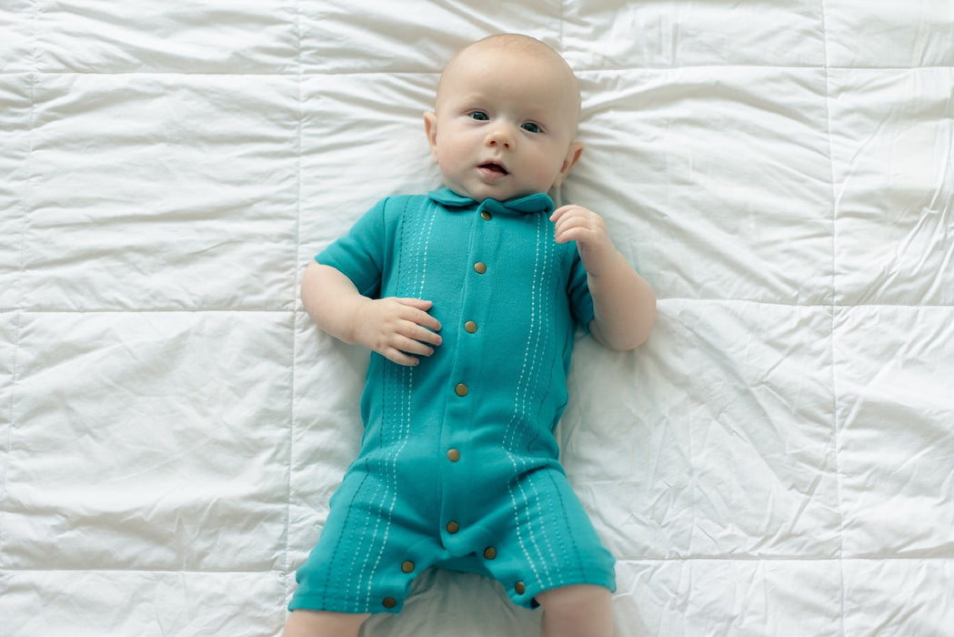 L'ovedbaby Embroidered Short-sleeve Romper
