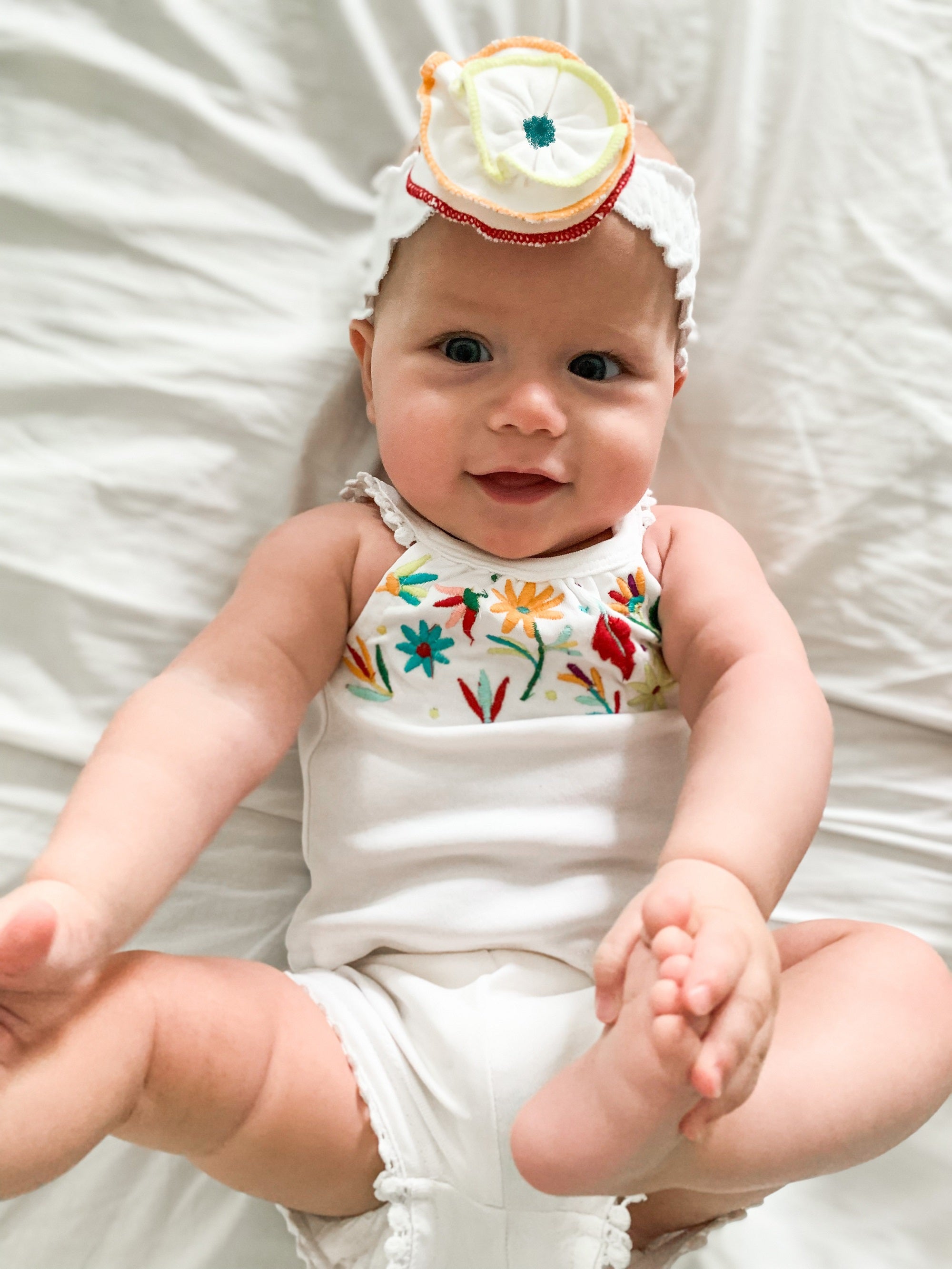 L'ovedbaby Embroidered Flower Headband