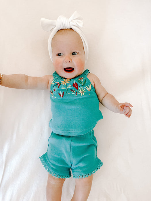 L'ovedbaby Embroidered Tank & Tap Shorts Set
