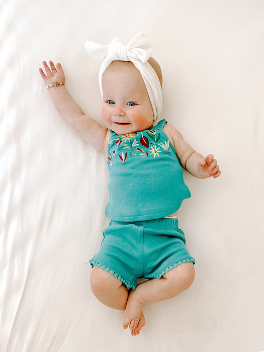 L'ovedbaby Embroidered Tank & Tap Shorts Set