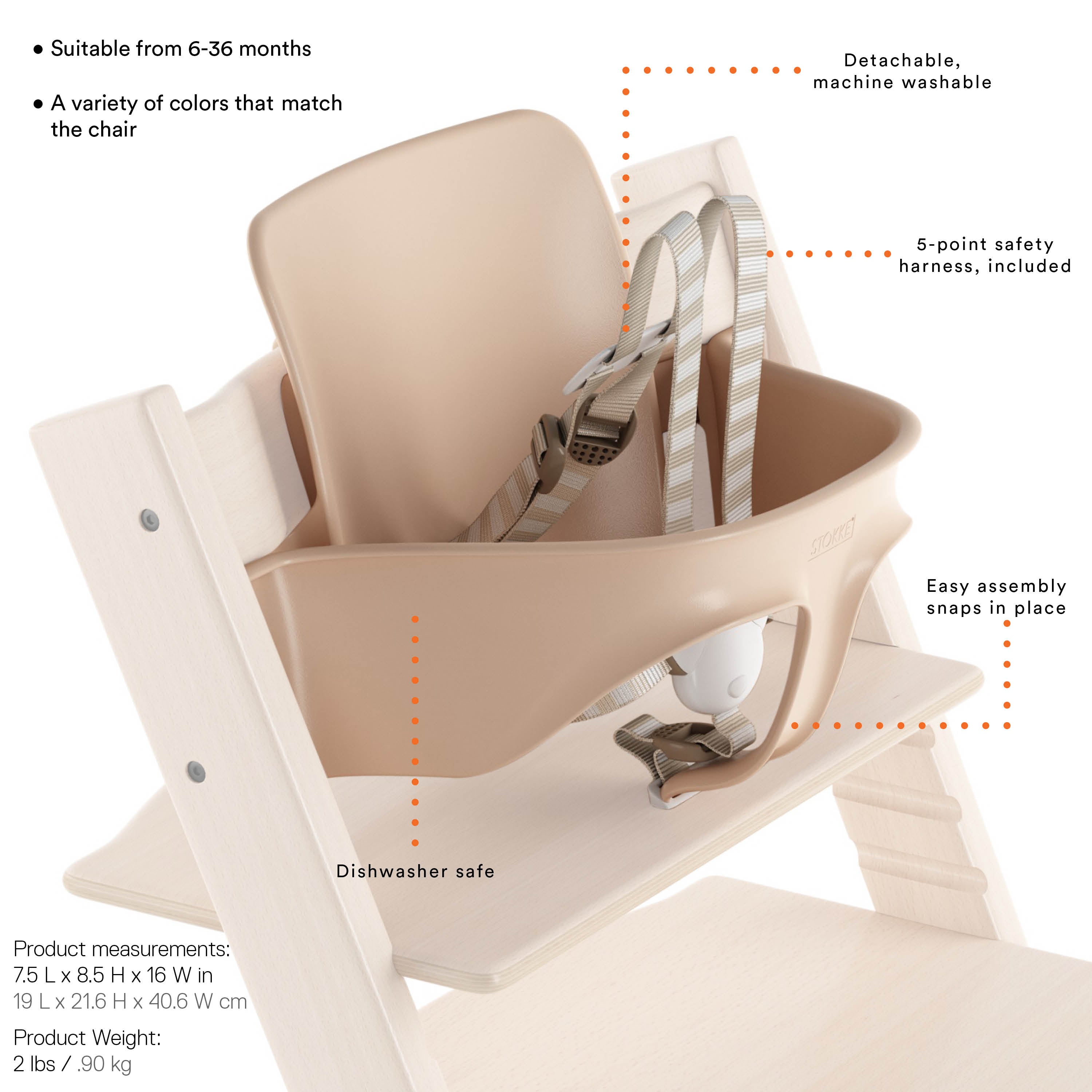 Stokke Tripp Trapp High Chair Baby Set | Plastic Baby High Chair