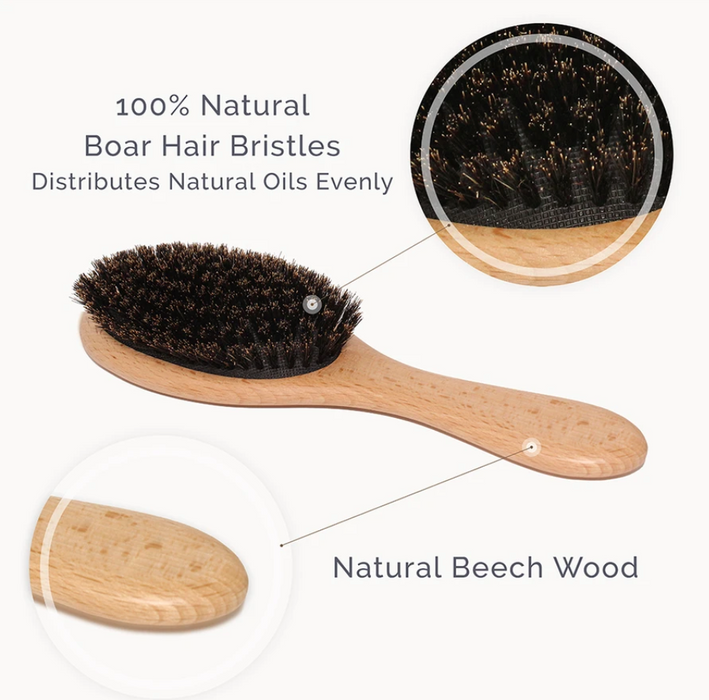 Natemia Wooden Hair Brush and Comb Set for Kids