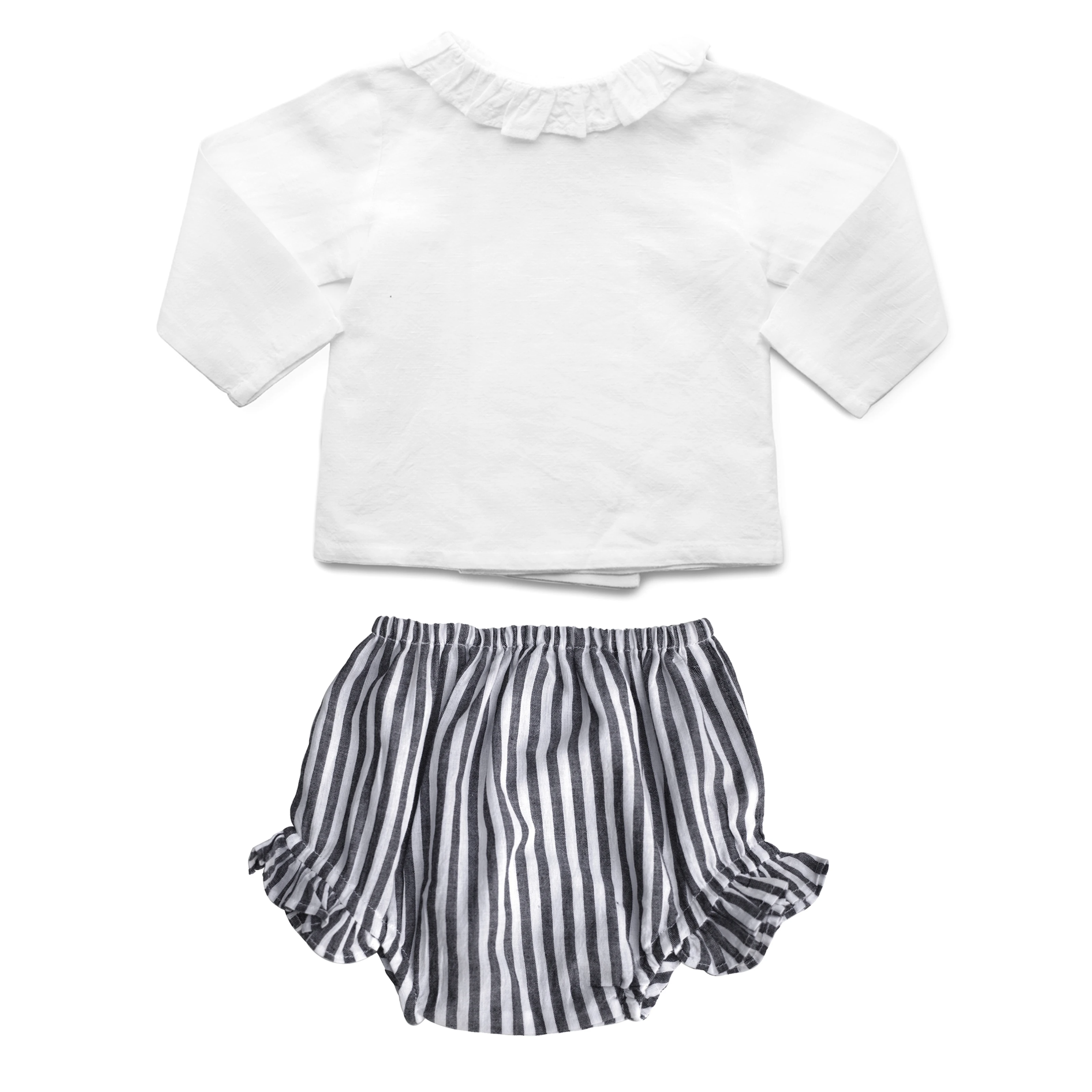 Louelle Gift set | Double Button Blouse & Harbor Island Stripe Frill Bloomer