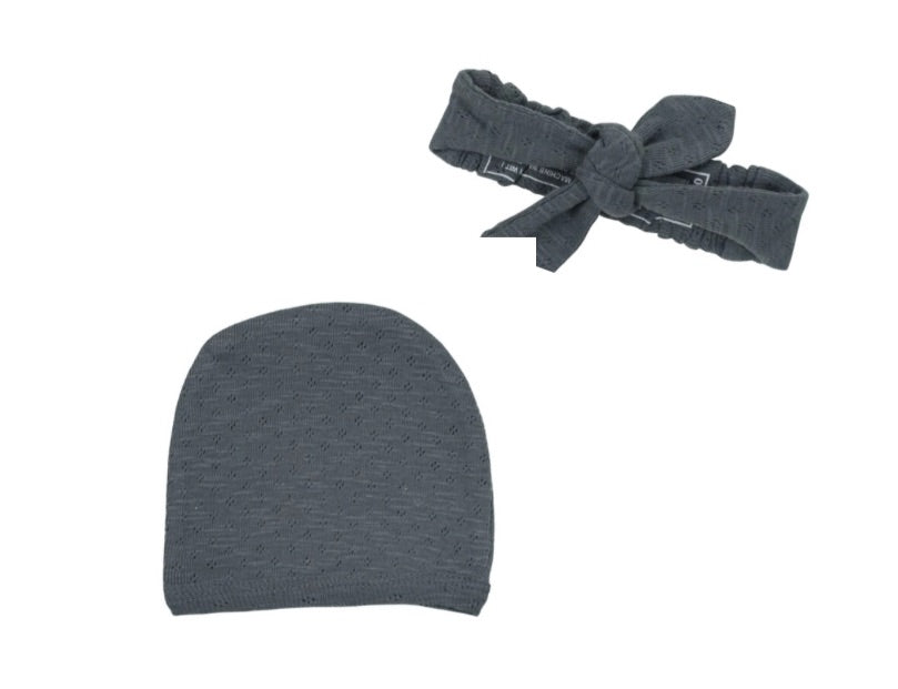 L'ovedbaby Pointelle Hat & Headband Set