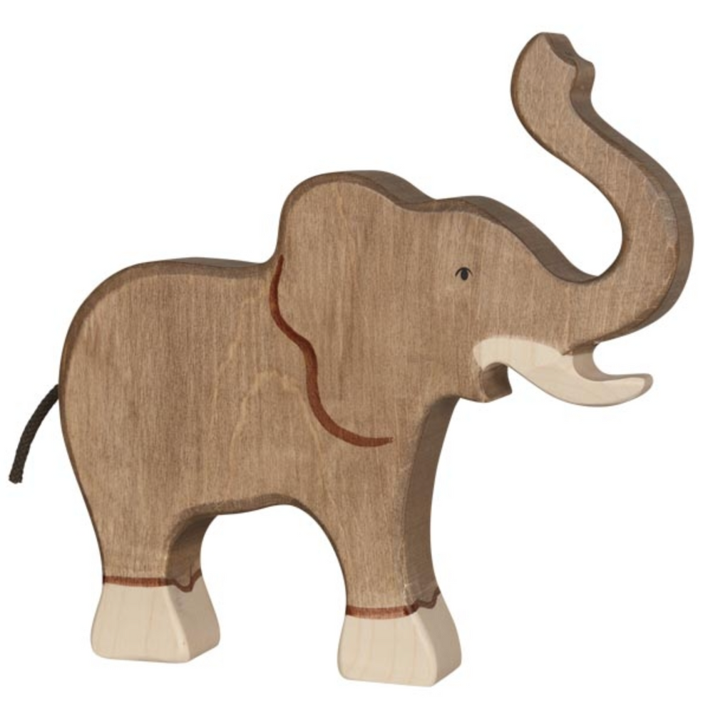 Holztiger Wooden Elephant (Trunk Raised)